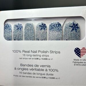 Color Street Ice Ice Maybe Glittery Blue Snowflake Nail Polish Strips